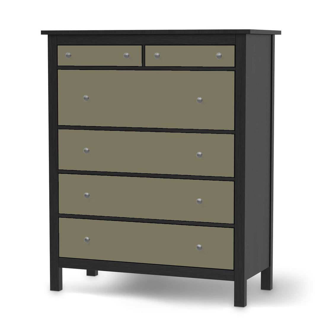 Klebefolie Braungrau Light - IKEA Hemnes Kommode 6 Schubladen - schwarz