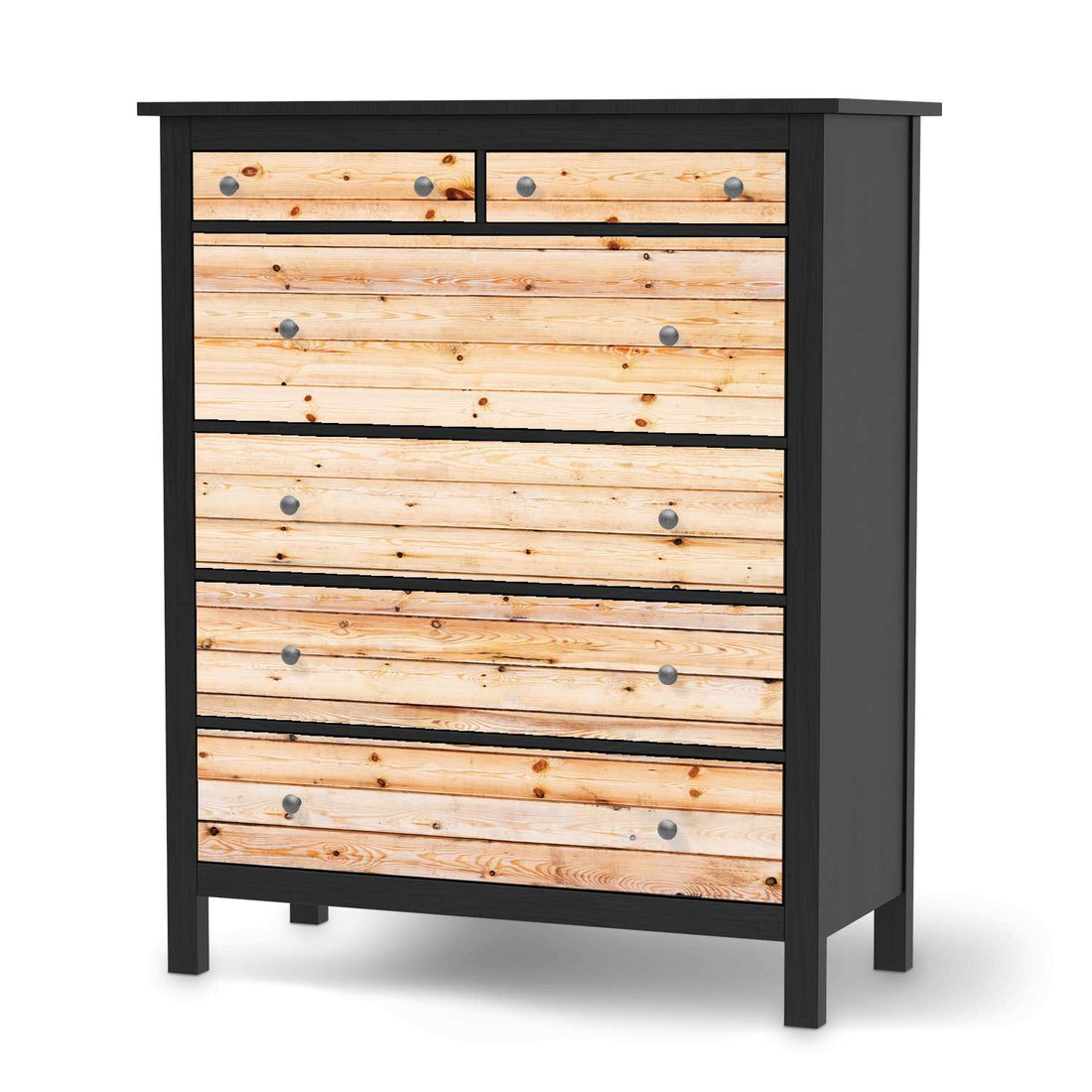 Klebefolie Bright Planks - IKEA Hemnes Kommode 6 Schubladen - schwarz