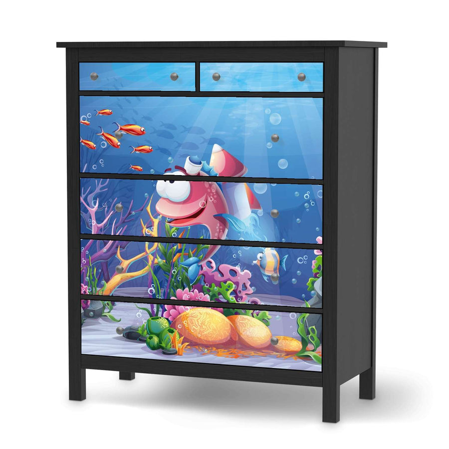Klebefolie Bubbles - IKEA Hemnes Kommode 6 Schubladen - schwarz