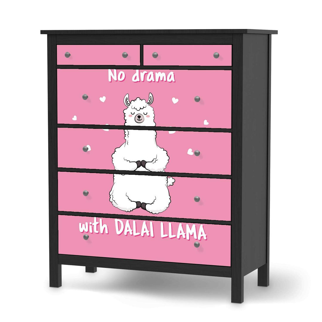 Klebefolie Dalai Llama - IKEA Hemnes Kommode 6 Schubladen - schwarz