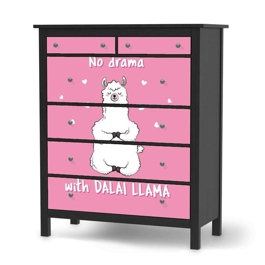 Klebefolie Dalai Llama - IKEA Hemnes Kommode 6 Schubladen - schwarz