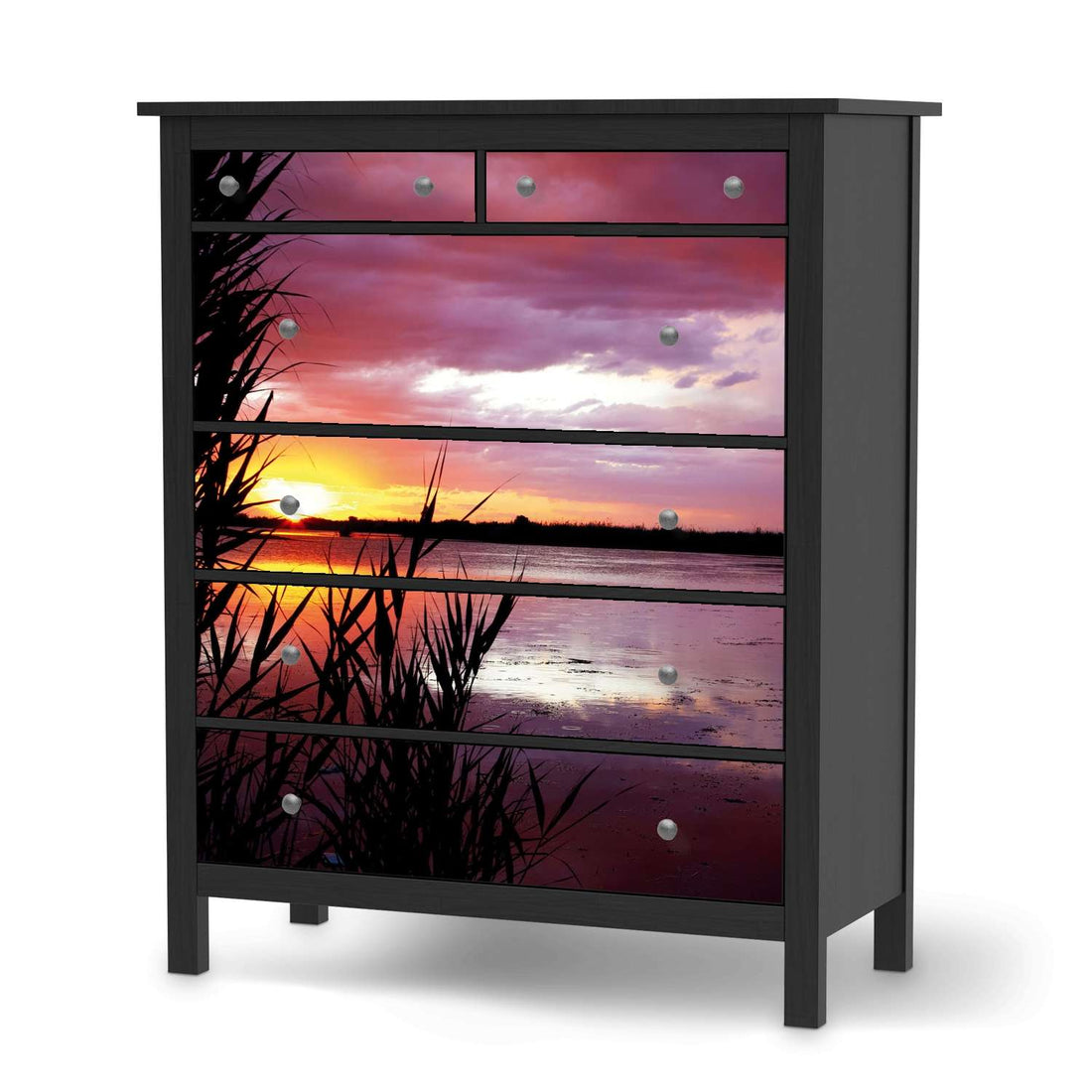 Klebefolie Dream away - IKEA Hemnes Kommode 6 Schubladen - schwarz
