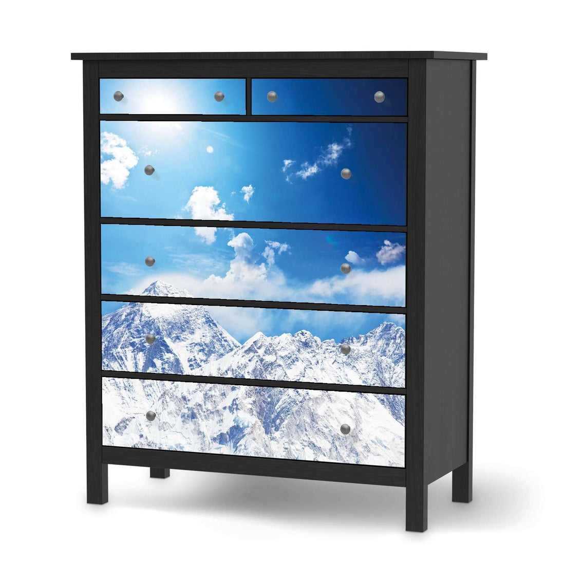 Klebefolie Everest - IKEA Hemnes Kommode 6 Schubladen - schwarz