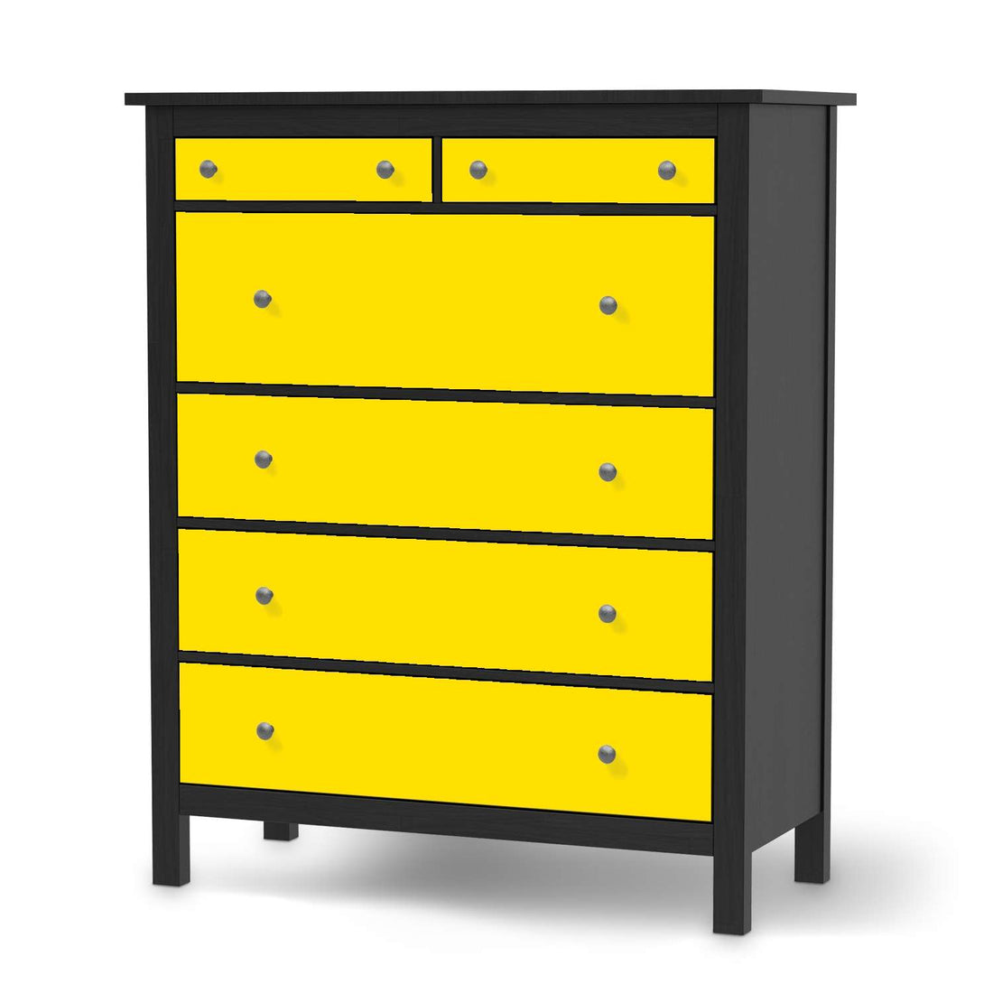Klebefolie Gelb Dark - IKEA Hemnes Kommode 6 Schubladen - schwarz