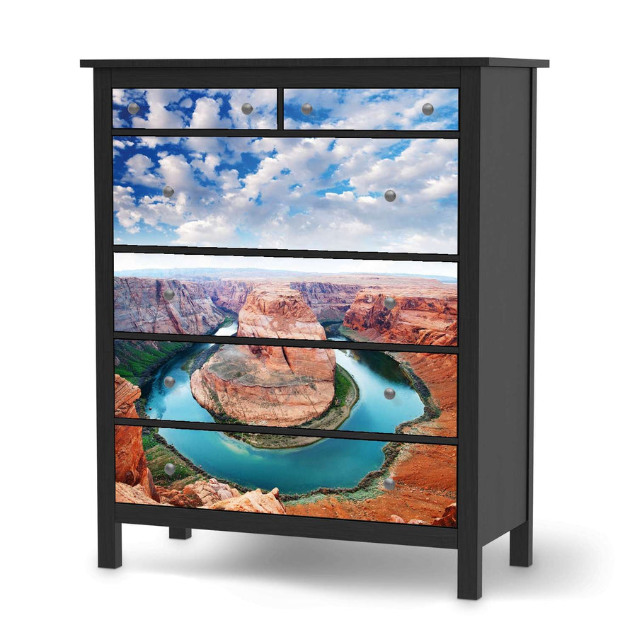 Klebefolie Grand Canyon - IKEA Hemnes Kommode 6 Schubladen - schwarz