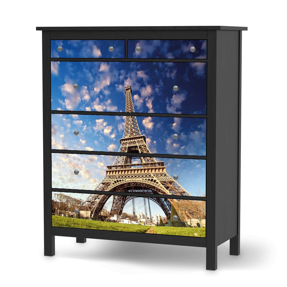 Klebefolie La Tour Eiffel - IKEA Hemnes Kommode 6 Schubladen - schwarz
