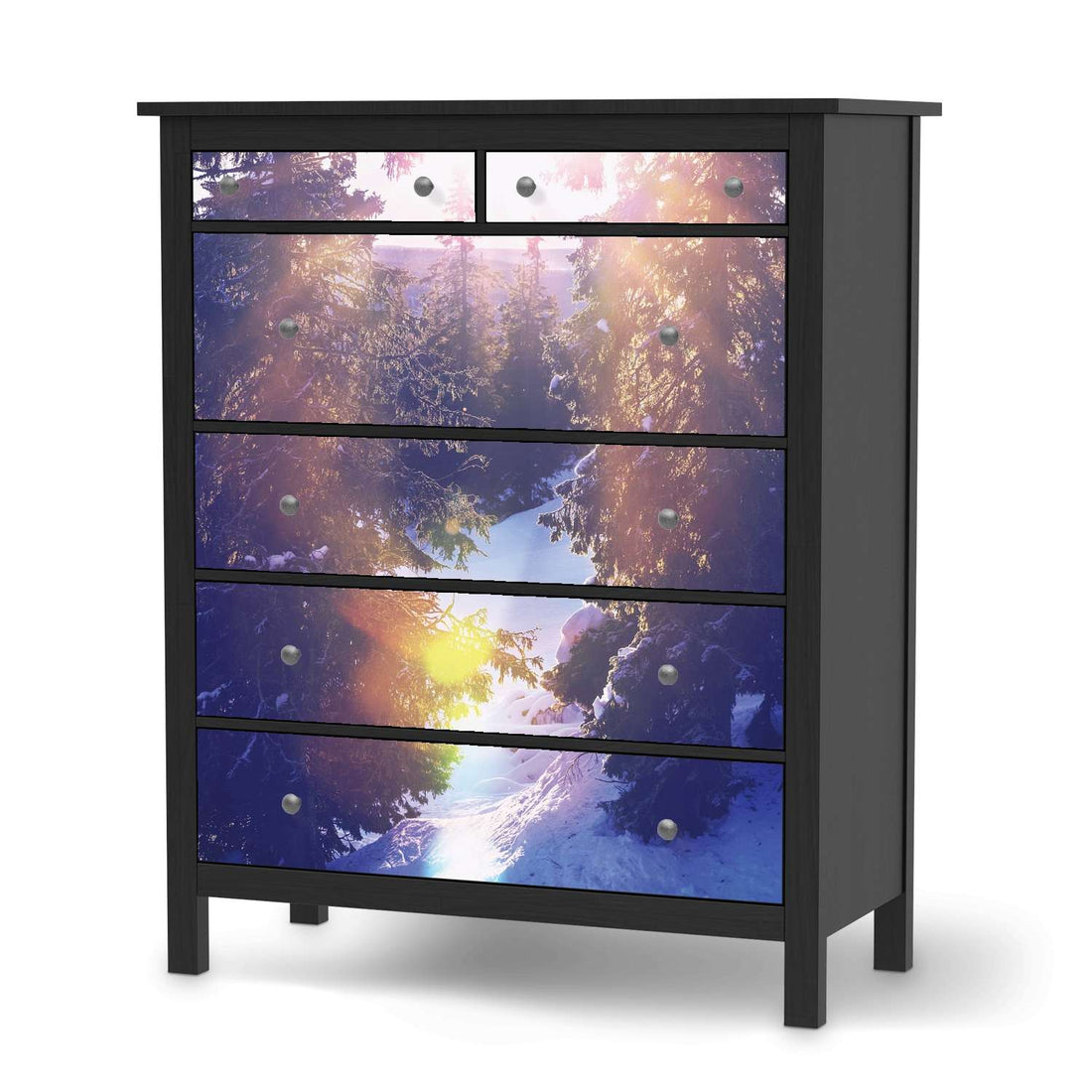 Klebefolie Lichtflut - IKEA Hemnes Kommode 6 Schubladen - schwarz