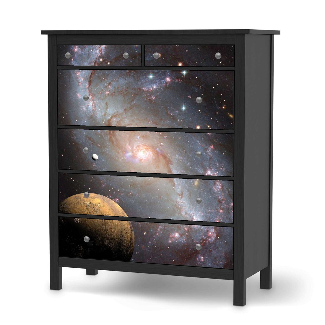 Klebefolie Milky Way - IKEA Hemnes Kommode 6 Schubladen - schwarz