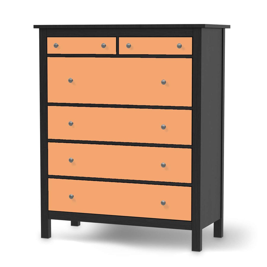 Klebefolie Orange Light - IKEA Hemnes Kommode 6 Schubladen - schwarz