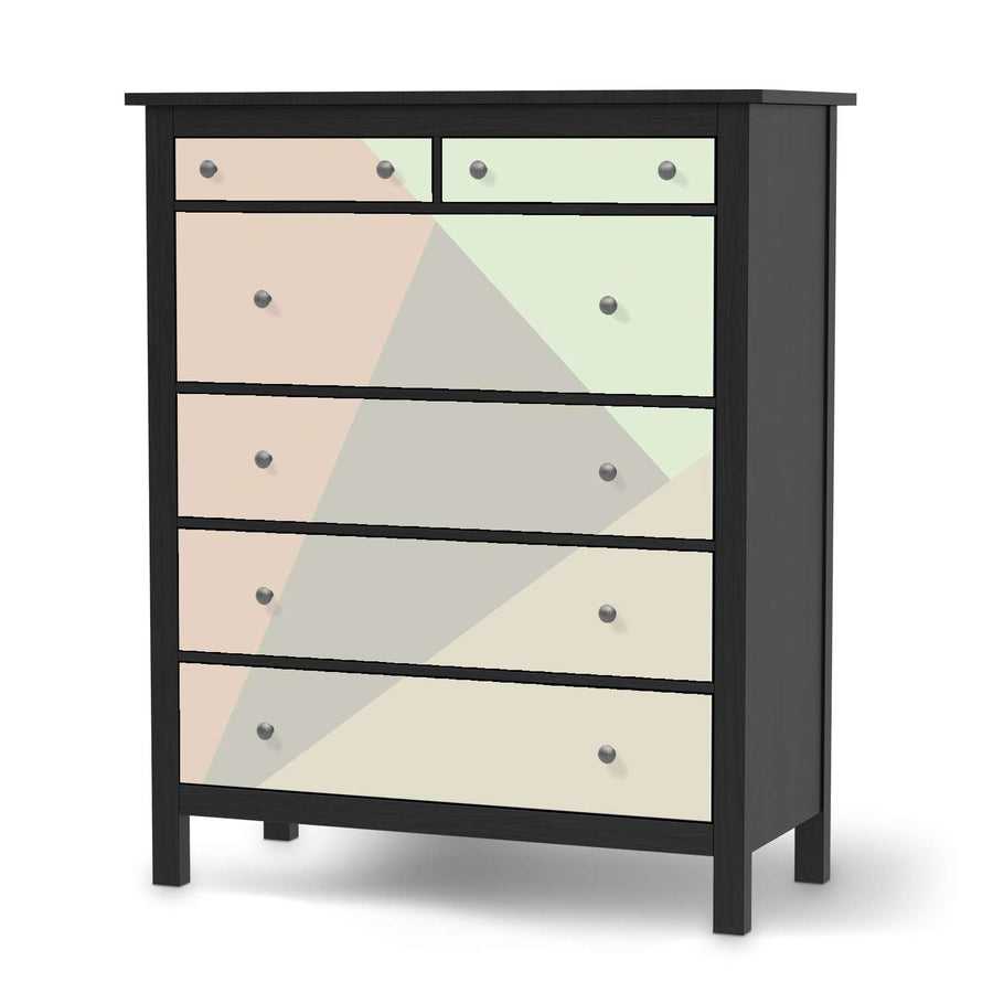 Klebefolie Pastell Geometrik - IKEA Hemnes Kommode 6 Schubladen - schwarz