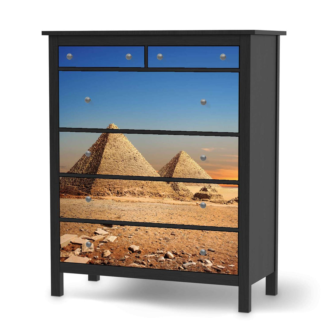 Klebefolie Pyramids - IKEA Hemnes Kommode 6 Schubladen - schwarz