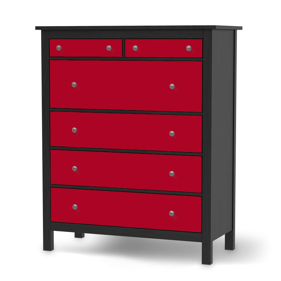 Klebefolie Rot Dark - IKEA Hemnes Kommode 6 Schubladen - schwarz