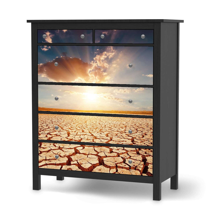 Klebefolie Savanne - IKEA Hemnes Kommode 6 Schubladen - schwarz