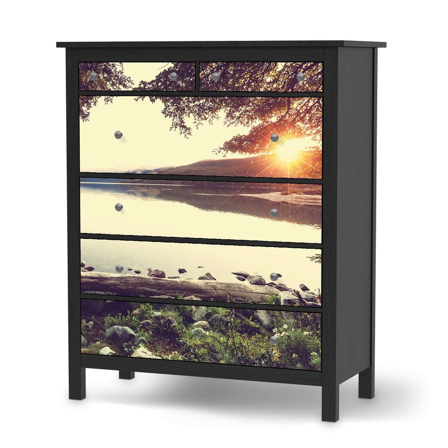 Klebefolie Seaside Dreams - IKEA Hemnes Kommode 6 Schubladen - schwarz