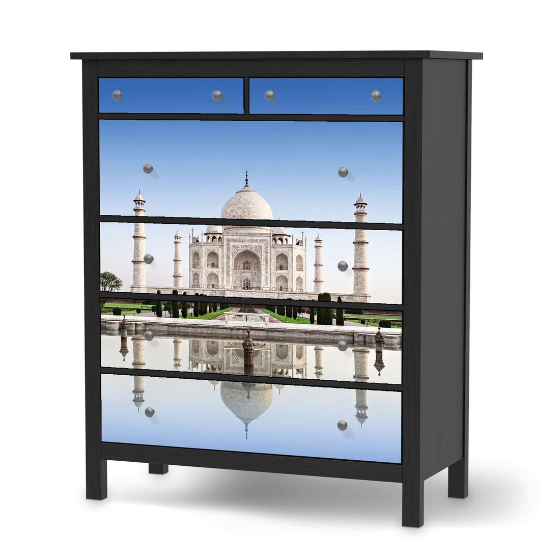 Klebefolie Taj Mahal - IKEA Hemnes Kommode 6 Schubladen - schwarz