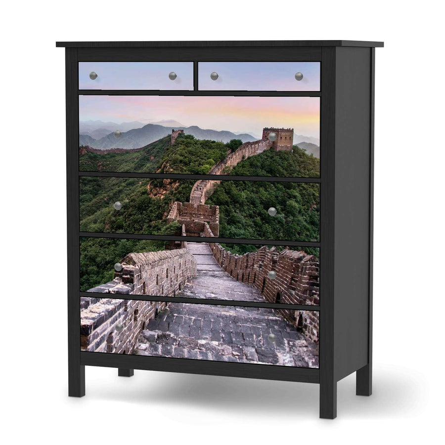 Klebefolie The Great Wall - IKEA Hemnes Kommode 6 Schubladen - schwarz