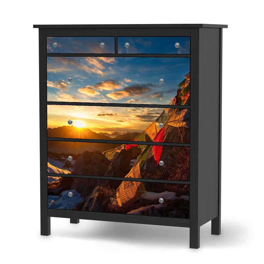 Klebefolie Tibet - IKEA Hemnes Kommode 6 Schubladen - schwarz