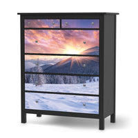 Klebefolie Zauberhafte Winterlandschaft - IKEA Hemnes Kommode 6 Schubladen - schwarz