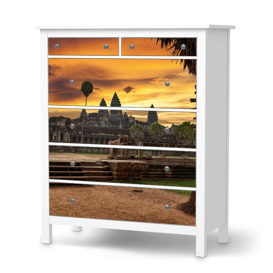 Klebefolie Angkor Wat - IKEA Hemnes Kommode 6 Schubladen  - weiss