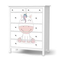 Klebefolie Baby Unicorn - IKEA Hemnes Kommode 6 Schubladen  - weiss