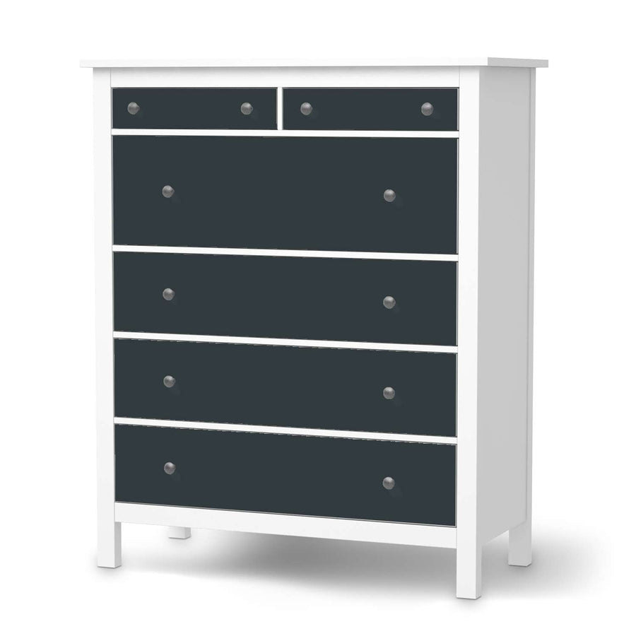 Klebefolie Blaugrau Dark - IKEA Hemnes Kommode 6 Schubladen  - weiss