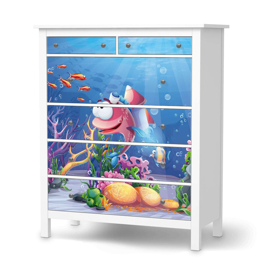 Klebefolie Bubbles - IKEA Hemnes Kommode 6 Schubladen  - weiss
