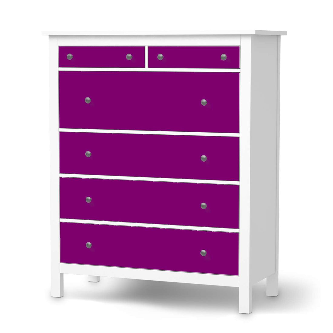 Klebefolie Flieder Dark - IKEA Hemnes Kommode 6 Schubladen  - weiss