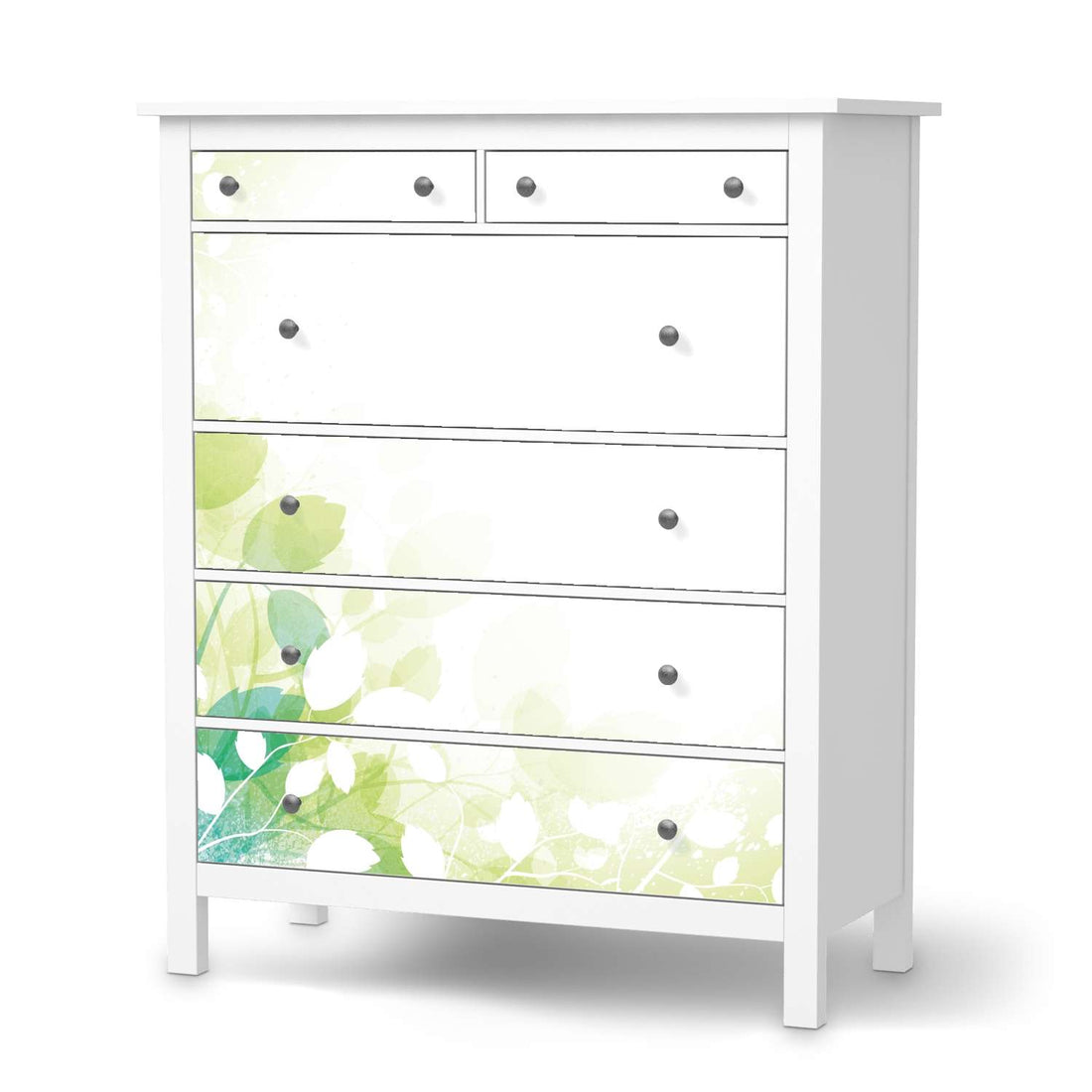 Klebefolie Flower Light - IKEA Hemnes Kommode 6 Schubladen  - weiss