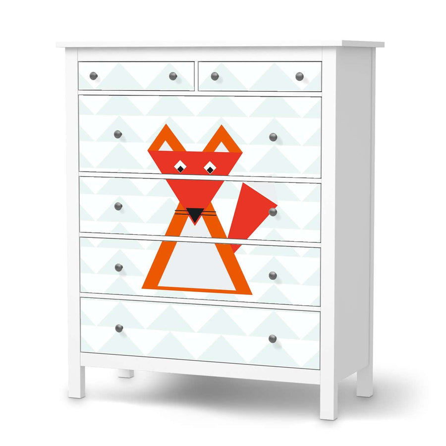 Klebefolie Füchslein  - IKEA Hemnes Kommode 6 Schubladen  - weiss