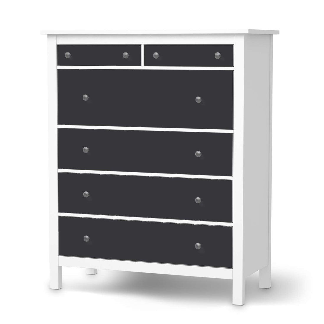 Klebefolie Grau Dark - IKEA Hemnes Kommode 6 Schubladen  - weiss