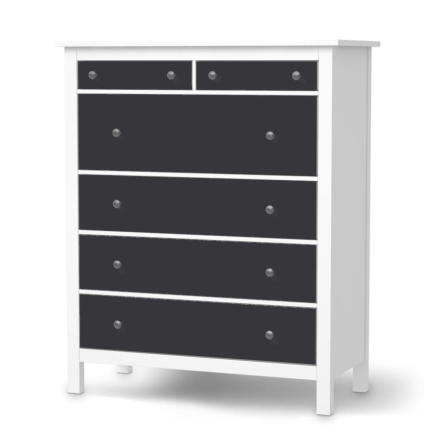 Klebefolie Grau Dark - IKEA Hemnes Kommode 6 Schubladen  - weiss