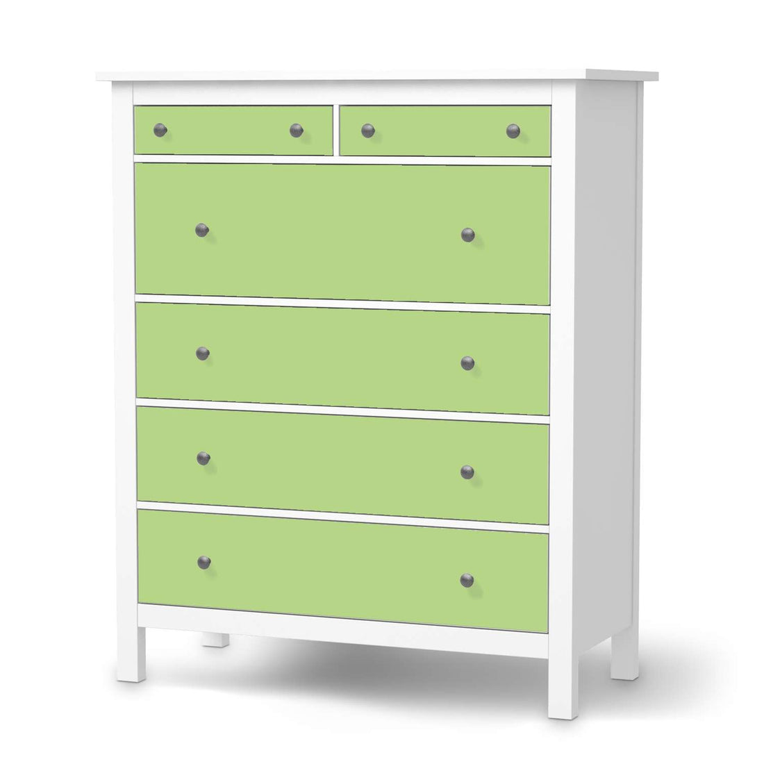 Klebefolie Hellgrün Light - IKEA Hemnes Kommode 6 Schubladen  - weiss