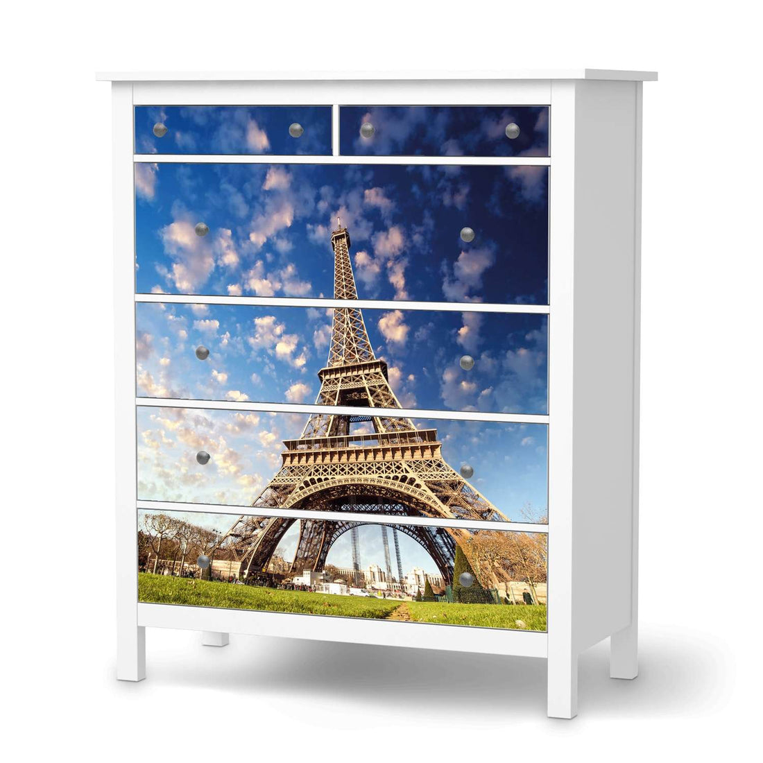Klebefolie La Tour Eiffel - IKEA Hemnes Kommode 6 Schubladen  - weiss
