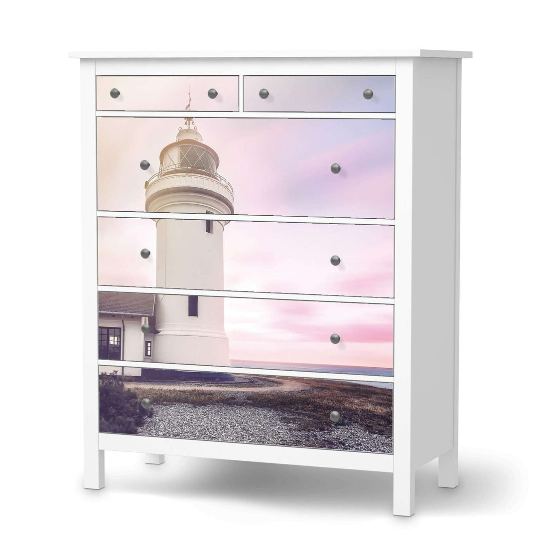 Klebefolie Lighthouse - IKEA Hemnes Kommode 6 Schubladen  - weiss