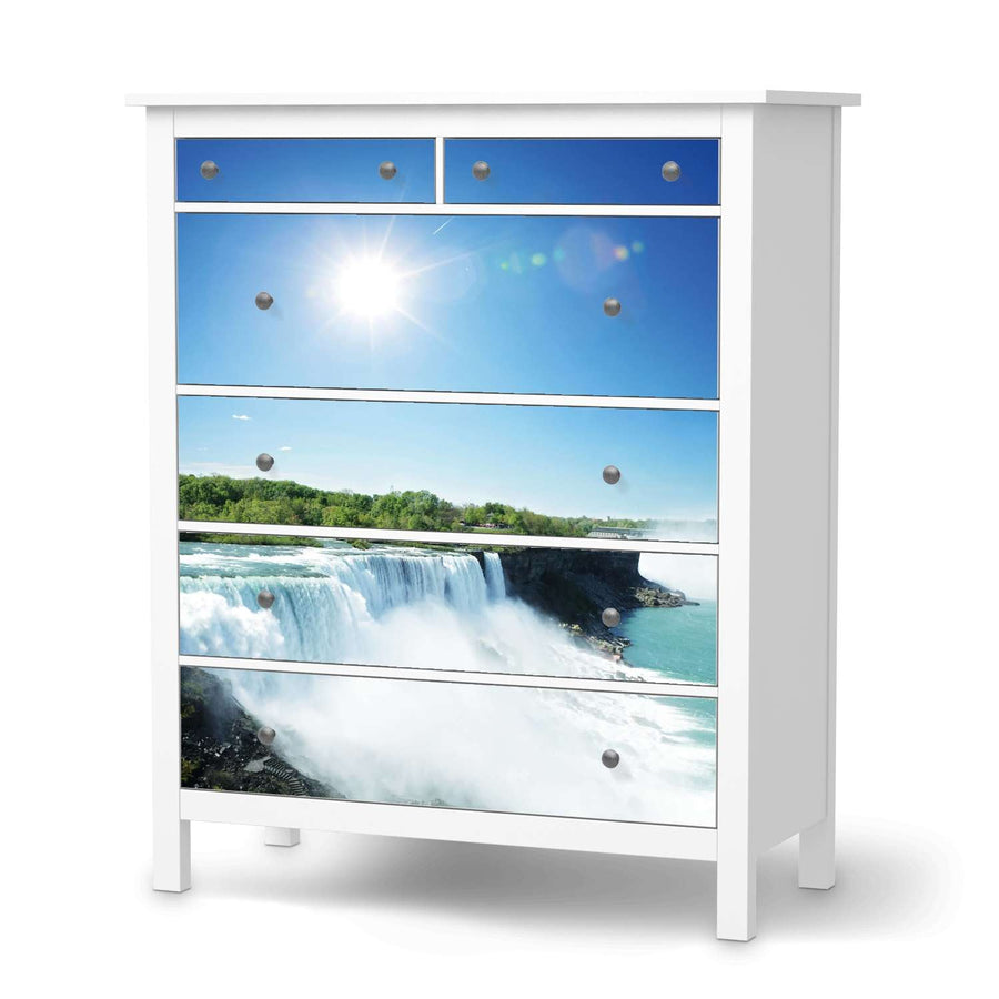 Klebefolie Niagara Falls - IKEA Hemnes Kommode 6 Schubladen  - weiss