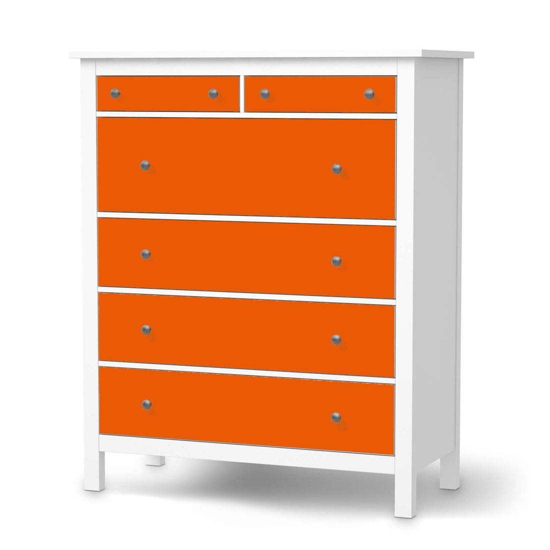 Klebefolie Orange Dark - IKEA Hemnes Kommode 6 Schubladen  - weiss