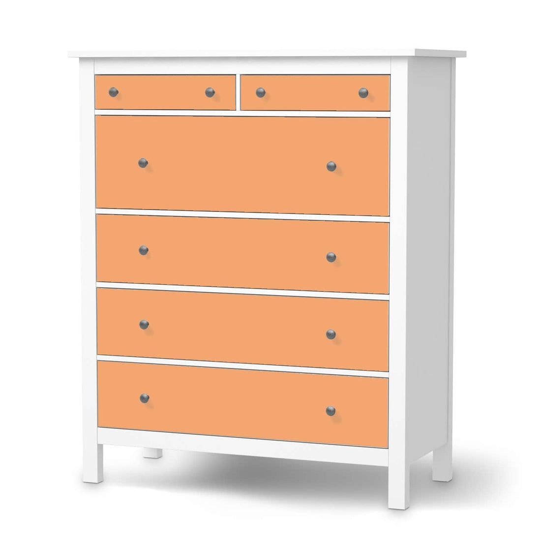 Klebefolie Orange Light - IKEA Hemnes Kommode 6 Schubladen  - weiss