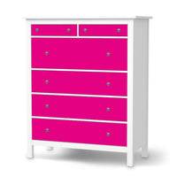 Klebefolie Pink Dark - IKEA Hemnes Kommode 6 Schubladen  - weiss