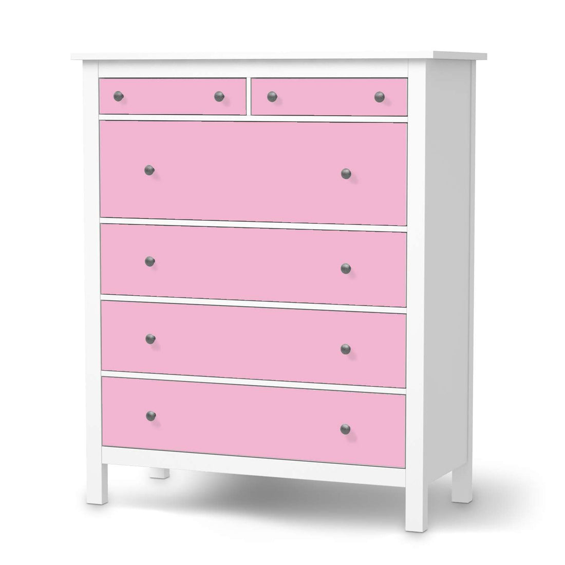 Klebefolie Pink Light - IKEA Hemnes Kommode 6 Schubladen  - weiss