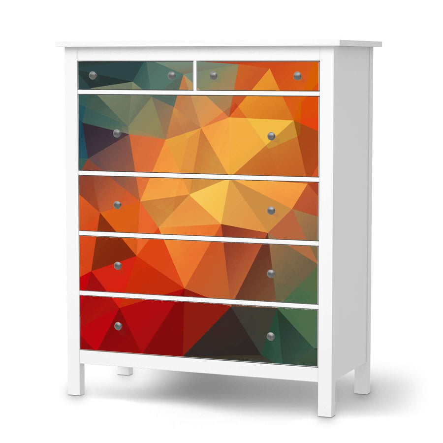 Klebefolie Polygon - IKEA Hemnes Kommode 6 Schubladen  - weiss