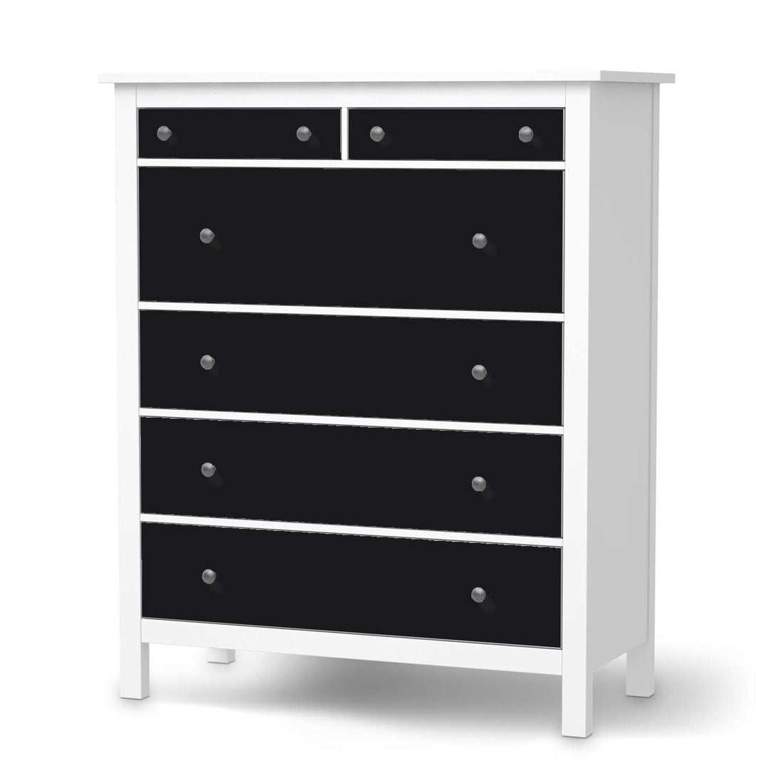 Klebefolie Schwarz - IKEA Hemnes Kommode 6 Schubladen  - weiss