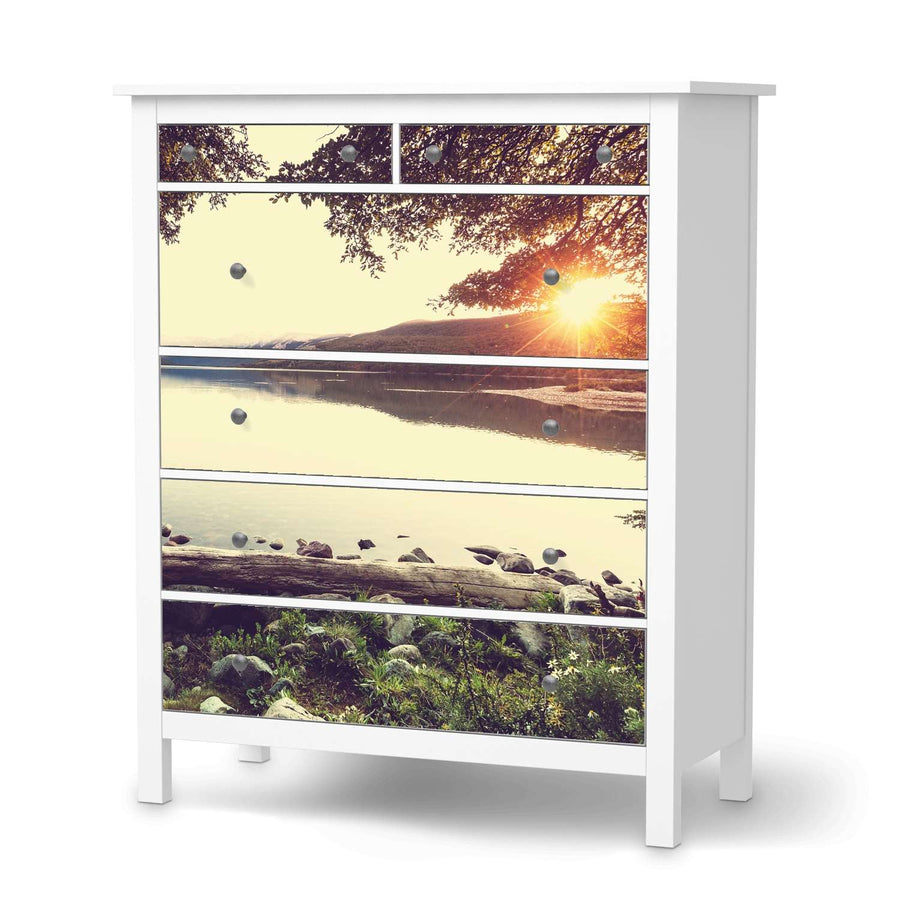 Klebefolie Seaside Dreams - IKEA Hemnes Kommode 6 Schubladen  - weiss