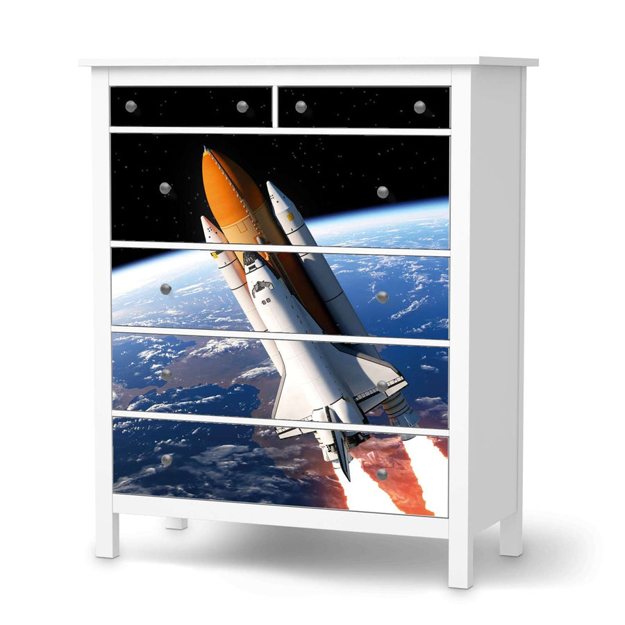 Klebefolie Space Traveller - IKEA Hemnes Kommode 6 Schubladen  - weiss