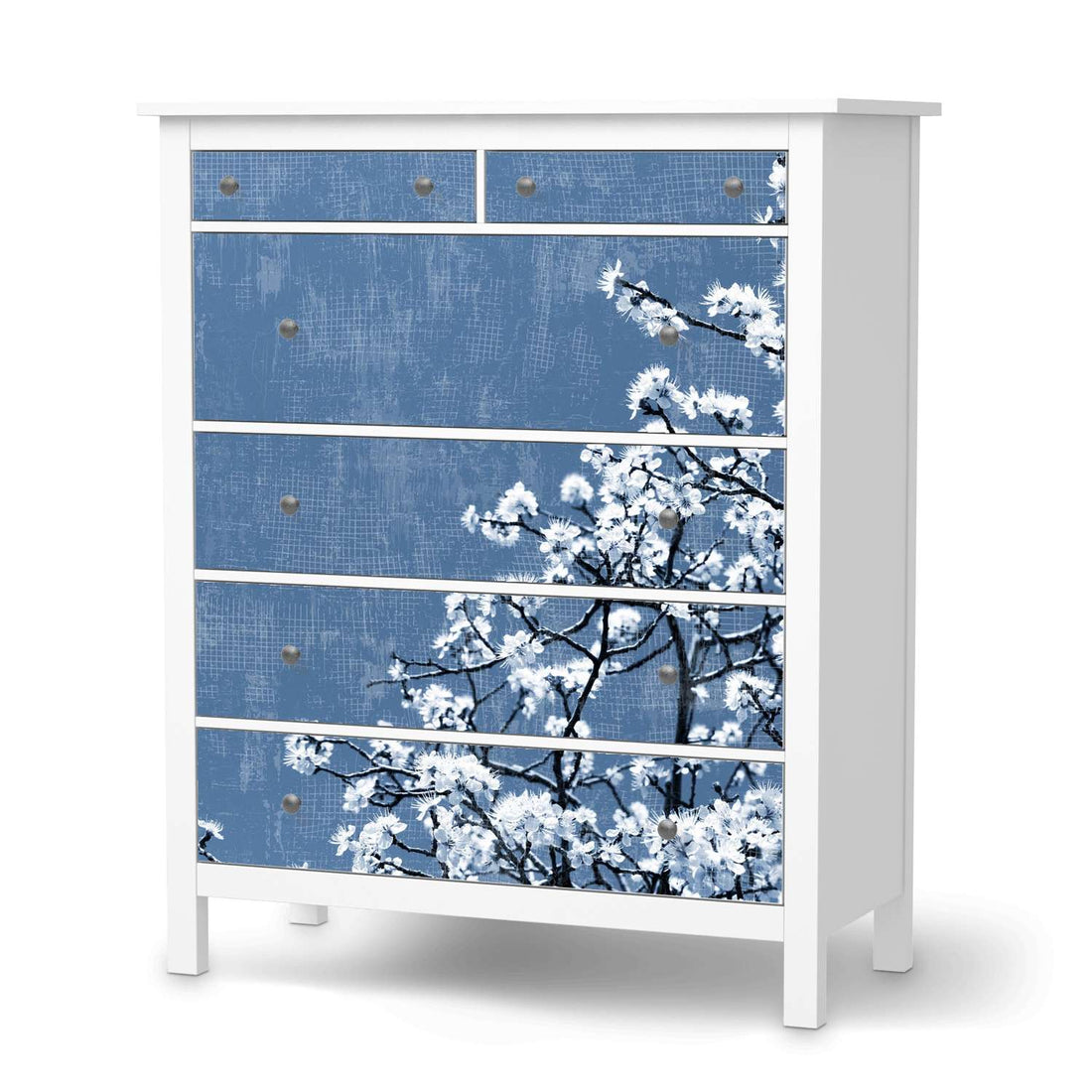 Klebefolie Spring Tree - IKEA Hemnes Kommode 6 Schubladen  - weiss