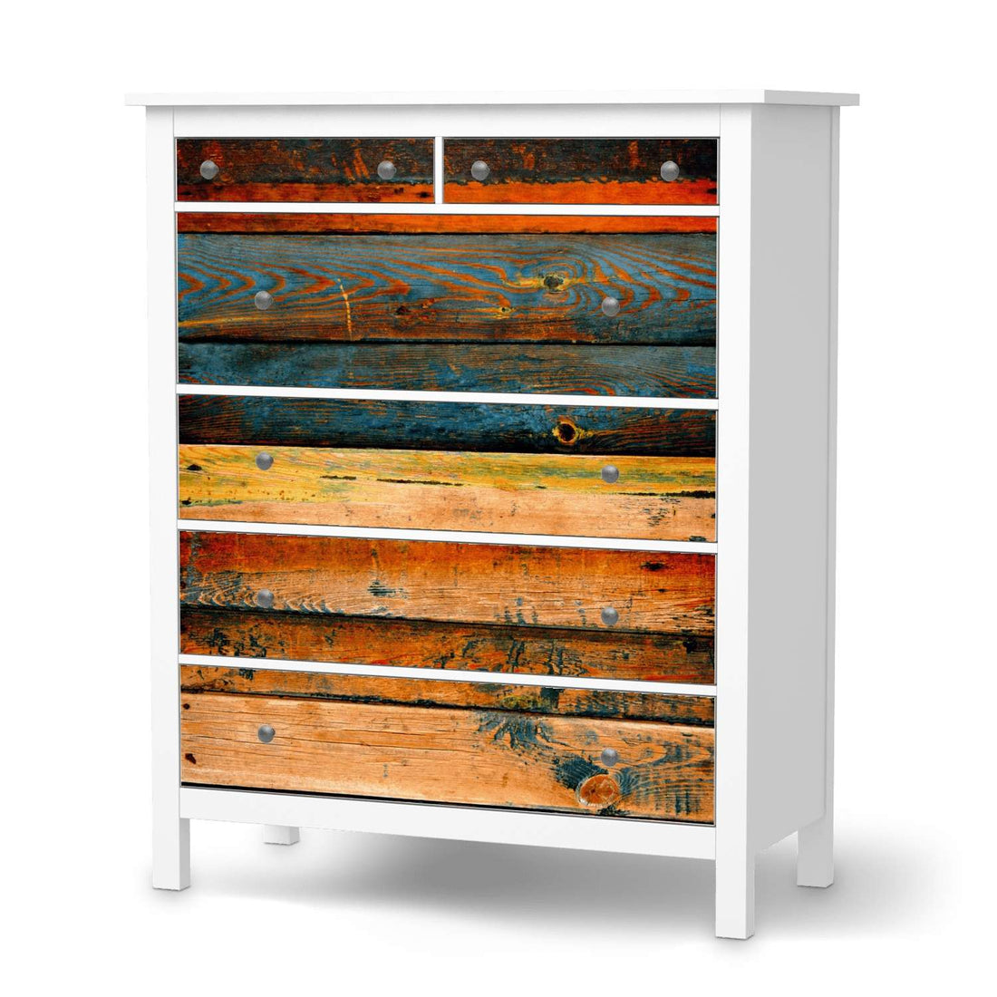 Klebefolie Wooden - IKEA Hemnes Kommode 6 Schubladen  - weiss