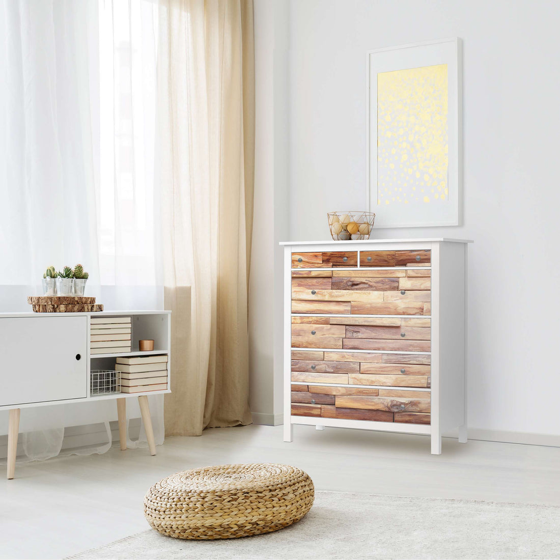 Klebefolie Artwood - IKEA Hemnes Kommode 6 Schubladen - Wohnzimmer