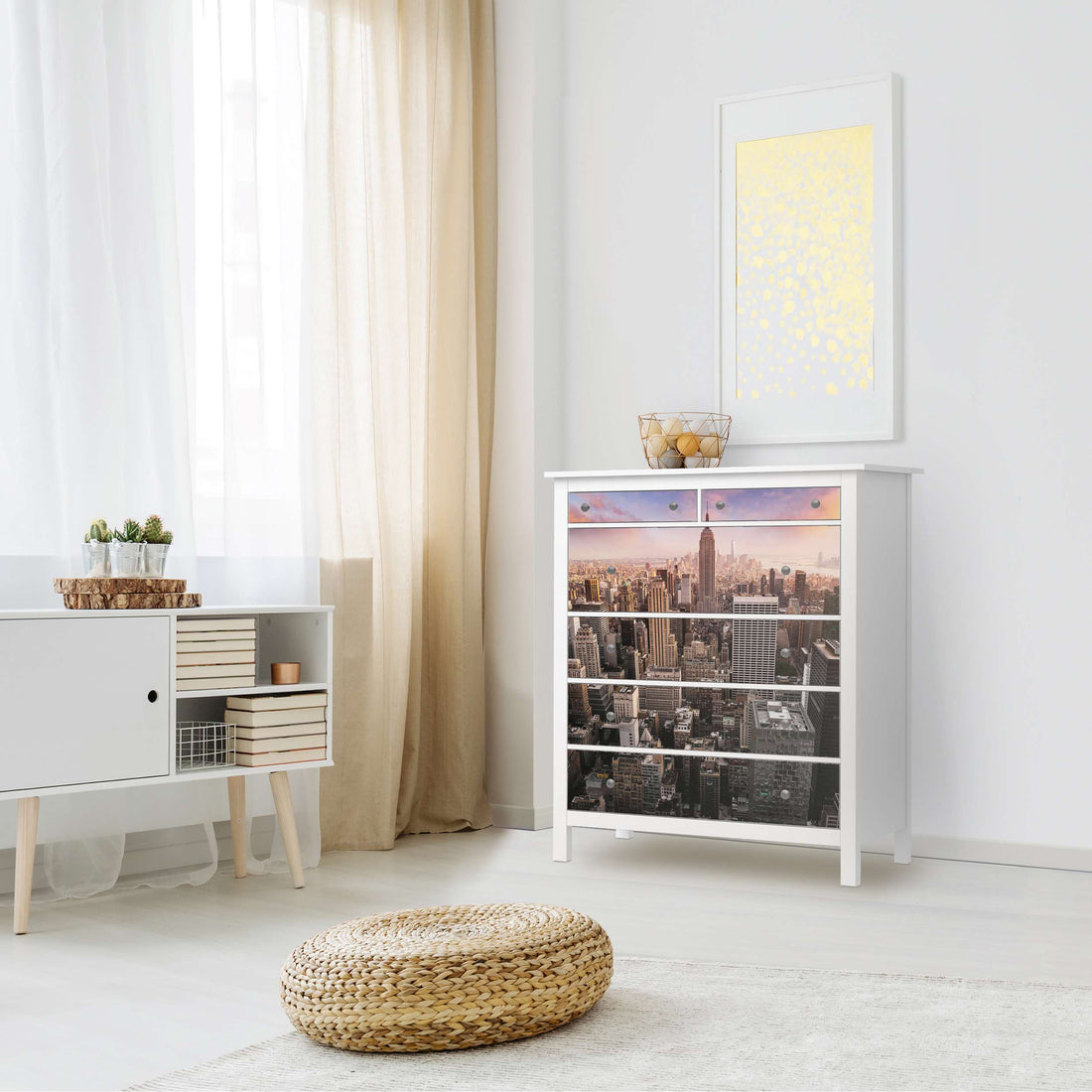 Klebefolie Big Apple - IKEA Hemnes Kommode 6 Schubladen - Wohnzimmer