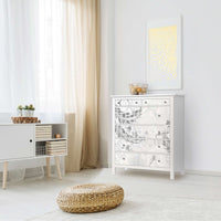 Klebefolie Florals Plain 2 - IKEA Hemnes Kommode 6 Schubladen - Wohnzimmer