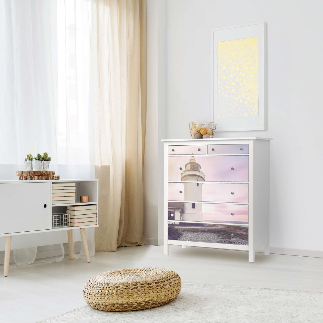 Klebefolie Lighthouse - IKEA Hemnes Kommode 6 Schubladen - Wohnzimmer