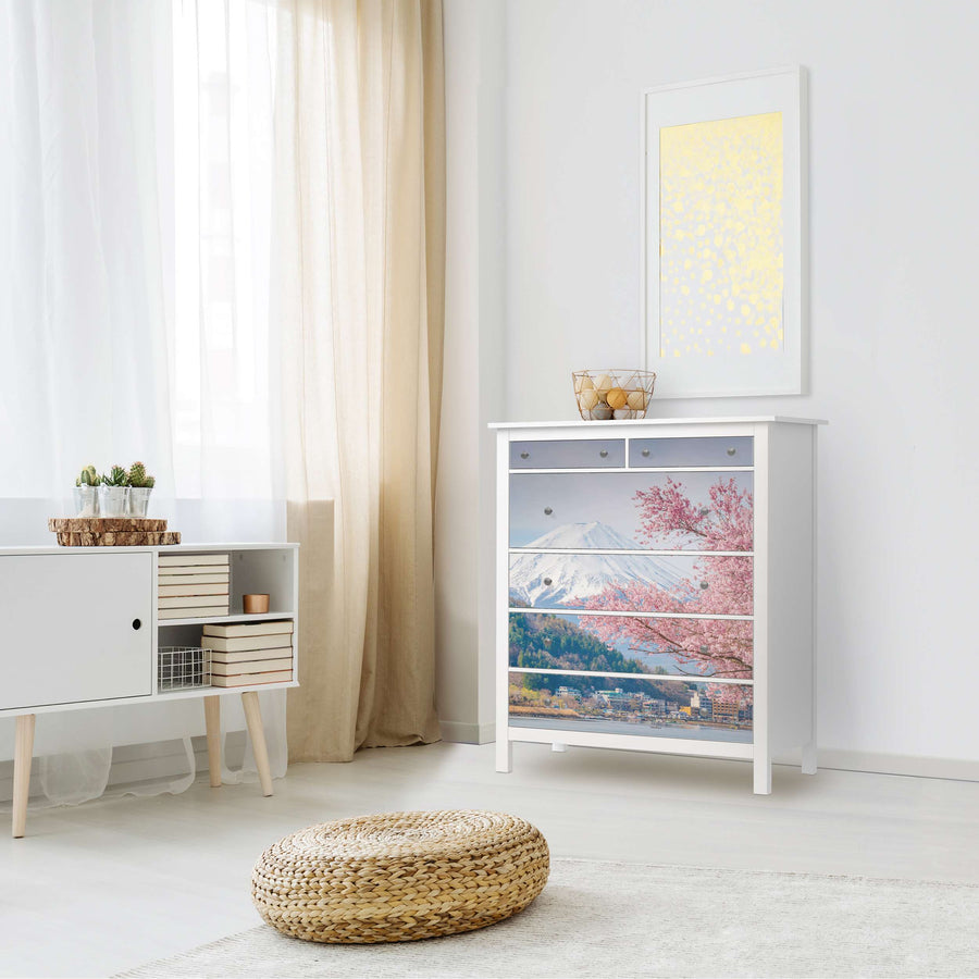 Klebefolie Mount Fuji - IKEA Hemnes Kommode 6 Schubladen - Wohnzimmer